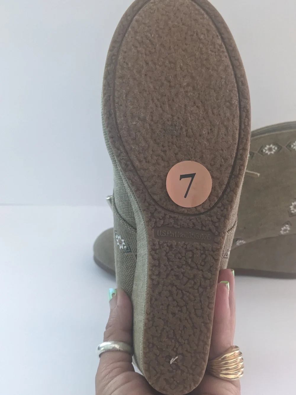Soda Taupe Wedge Ankle Boots with Stud Embellishments NWOT 7